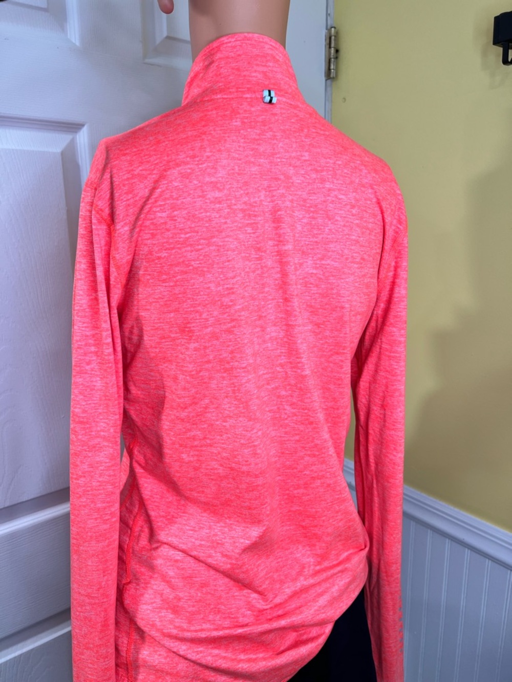 Nike Women's Neon Coral Quarter-Zip Performance Pullover - Picture 2 of 4